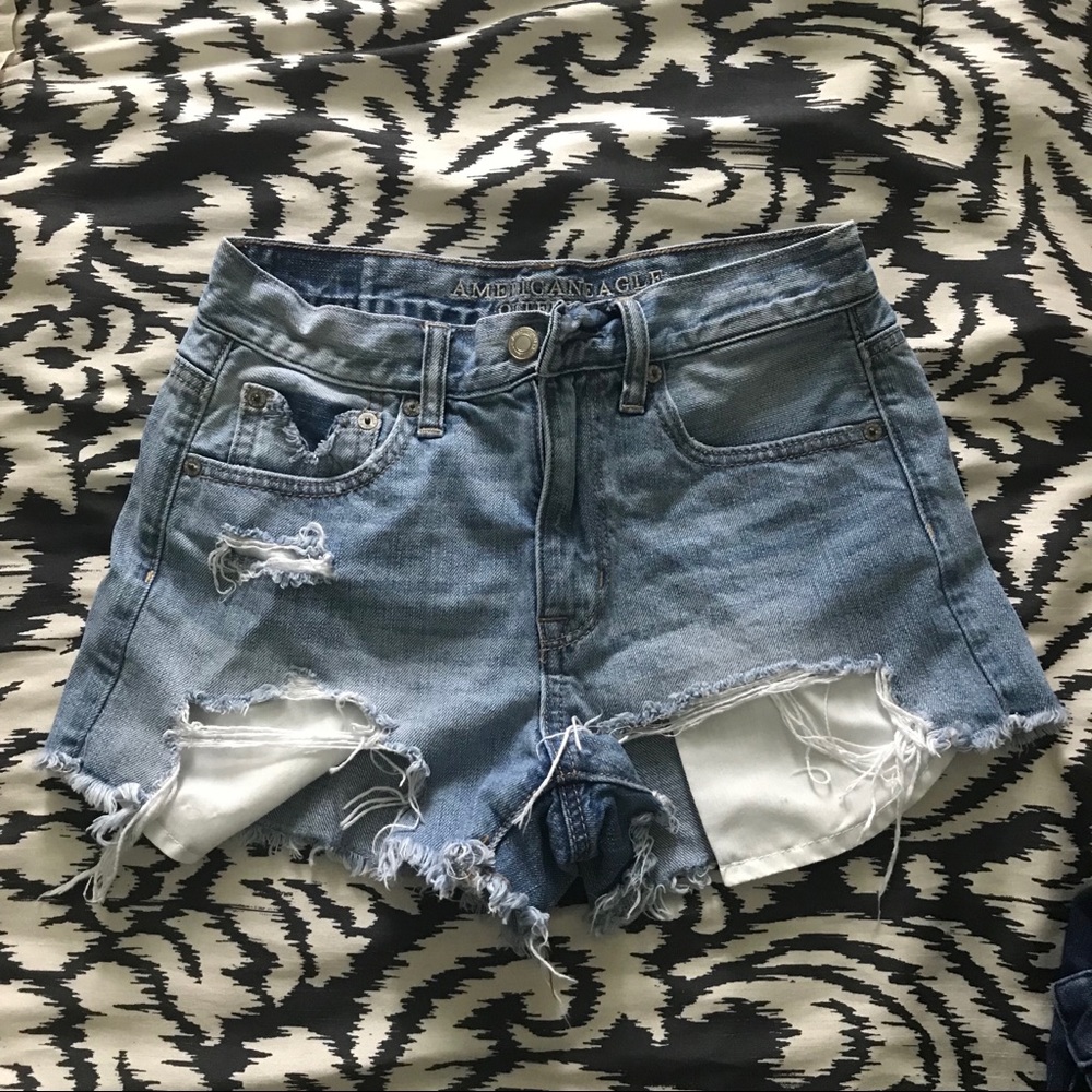 Hi-rise jean shorts